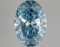 Classic 4.06 CT Oval Shape Fancy Vivid Blue Color VVS2 Clarity Moissanite Diamond For Special one Ring