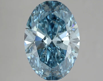 Classic 4.06 CT Oval Shape Fancy Vivid Blue Color VVS2 Clarity Moissanite Diamond For Special one Ring
