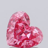 Fine Of 1.07 CT Heart Shape Fancy Vivid Pink Color VS2 Clarity Lab Grown Diamond For After Her