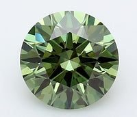 Fine 1.25 CT Round Shape Fancy Vivid Green Color VS2 Clarity Moissanite Diamond For Party Ring