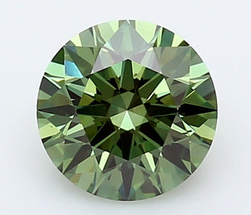 Fine 1.25 CT Round Shape Fancy Vivid Green Color VS2 Clarity Moissanite Diamond For Party Ring
