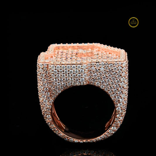 Full Rose Gold with Baguette and Round Cut Lab Grown Diamond Ring - view 4