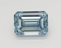 Fine Of 3.00 CT Emerald Shape Fancy Intense Blue Color VS2 Clarity Lab Grown Diamond For The Wait