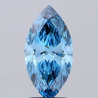 Fine Of 2.19 CT Marquise Shape Fancy Vivid Blue Color VS2 Clarity Lab Grown Diamond For Warm Echo