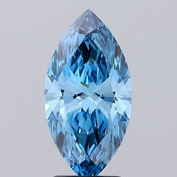 Fine Of 2.19 CT Marquise Shape Fancy Vivid Blue Color VS2 Clarity Lab Grown Diamond For Warm Echo