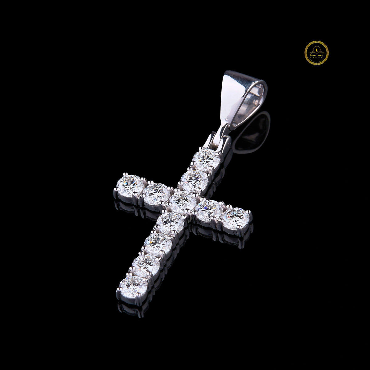 Custom Iced-Out Cross Pendant Hip Hop Jewelry - view 3