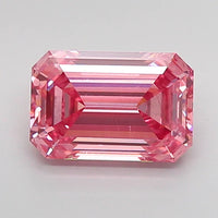 Trendy Of 2.32 CT Emerald Shape Fancy Vivid Pink Color VS2 Clarity Moissanite Diamond For White Petals