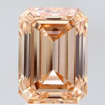 Stunning Of 3.56 CT Emerald Shape Fancy Light Yellowish Brown Color VS2 Clarity Moissanite Diamond For Fire