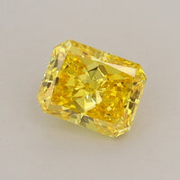 Trendy 0.50 CT Radiant Shape Fancy Vivid Yellow Color VVS1 Clarity Lab Grown Diamond For Open Skies