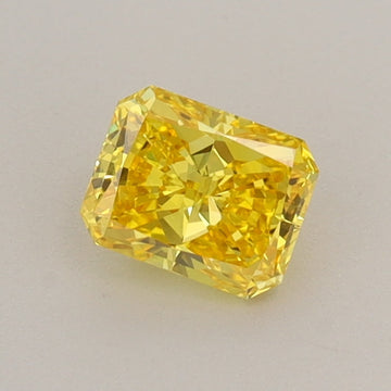 Trendy 0.50 CT Radiant Shape Fancy Vivid Yellow Color VVS1 Clarity Lab Grown Diamond For Open Skies