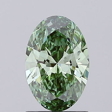 Premium Of 0.99 CT Oval Shape Fancy Vivid Green Color VS2 Clarity Lab Grown Diamond For Her Voice