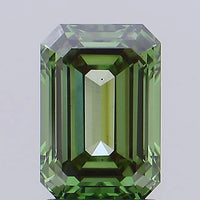 Brilliant Of 1.51 CT Emerald Shape Fancy Vivid Green Color VS2 Clarity Moissanite Diamond For Only Always