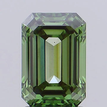 Brilliant Of 1.51 CT Emerald Shape Fancy Vivid Green Color VS2 Clarity Moissanite Diamond For Only Always