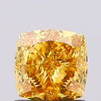 Luxurious 1.03 CT Cushion Shape Fancy Vivid Yellow Color VS2 Clarity Moissanite Diamond For Custom Ring