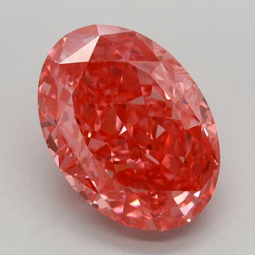 Fine Of 3.08 CT Oval Shape Fancy Vivid Pink Color VS2 Clarity Lab Grown Diamond For Silver Days