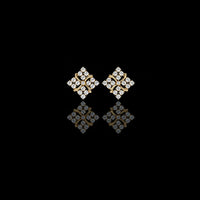 0.77 TCW Exquisite Cluster Stud Moissanite Earrings with Brilliant Diamond Floral Sparkle and Elegant Curved Detailing