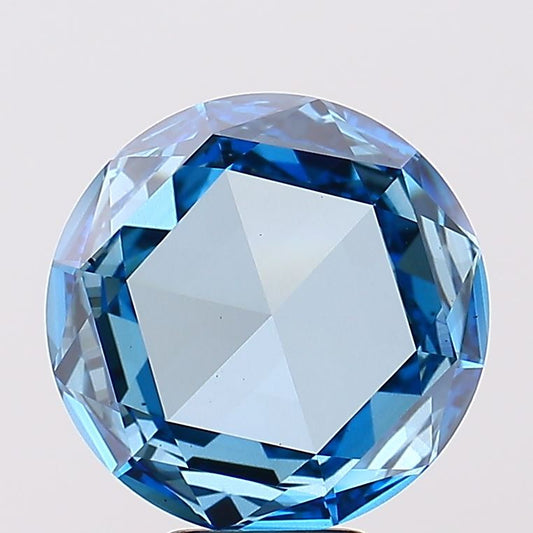 Timeless 4.82 CT Rose Cut Shape Fancy Vivid Blue Color VS2 Clarity Moissanite Diamond For Wedding Ring