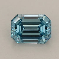 Shiny Of 0.97 CT Emerald Shape Fancy Vivid Blue Color VS2 Clarity Moissanite Diamond For Her Touch