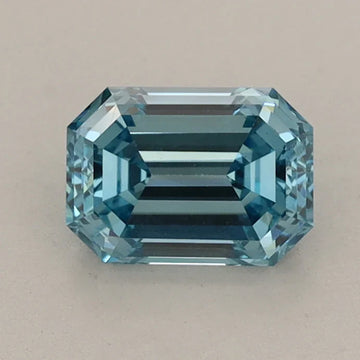 Shiny Of 0.97 CT Emerald Shape Fancy Vivid Blue Color VS2 Clarity Moissanite Diamond For Her Touch