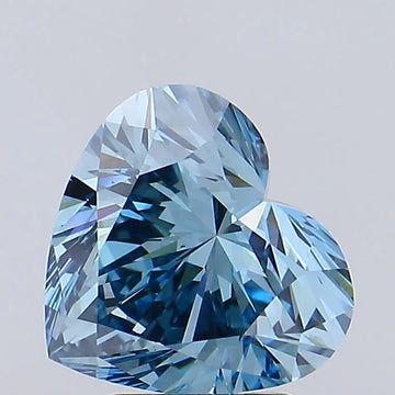 Perfect Of 3.17 CT Heart Shape Fancy Vivid Blue Color VS2 Clarity Moissanite Diamond For Soft Wind