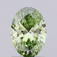 Timeless Of 0.98 CT Oval Shape Fancy Vivid Green Color VS2 Clarity Lab Grown Diamond For Kind Hours