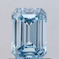 Fantastic 0.80 CT Emerald Shape Fancy Intense Blue Color VS1 Clarity Moissanite Diamond For Someone Ring