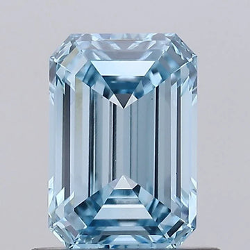 Fantastic 0.80 CT Emerald Shape Fancy Intense Blue Color VS1 Clarity Moissanite Diamond For Someone Ring
