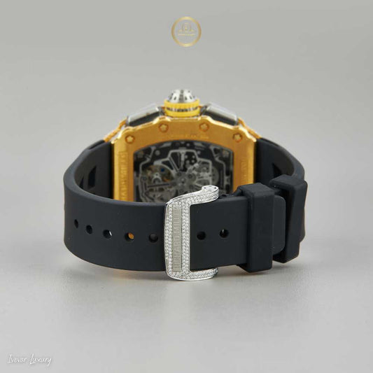 The Hybrid Luxury Watch – Half-Iced Lab Diamonds & Sporty Rubber Strap