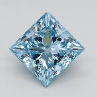 Sparkling 0.77 CT Princess Shape Fancy Intense Blue Color VS2 Clarity Lab Grown Diamond For Far Echo