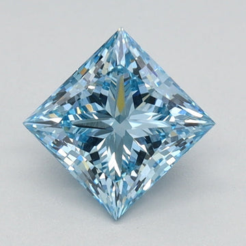 Sparkling 0.77 CT Princess Shape Fancy Intense Blue Color VS2 Clarity Lab Grown Diamond For Far Echo
