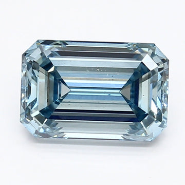 Timeless Of 1.57 CT Emerald Shape Fancy Intense Blue Color VS2 Clarity Lab Grown Diamond For Lost Hours
