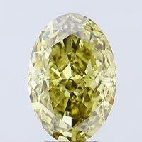 Fine 4.50 CT Oval Shape Fancy Intense Grayish Yellow Color VS1 Clarity Lab grown Diamond For Surprise Ring