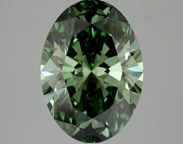 Sustainable Of 4.32 CT Oval Shape Fancy Vivid Green Color VS2 Clarity Moissanite Diamond For Long After