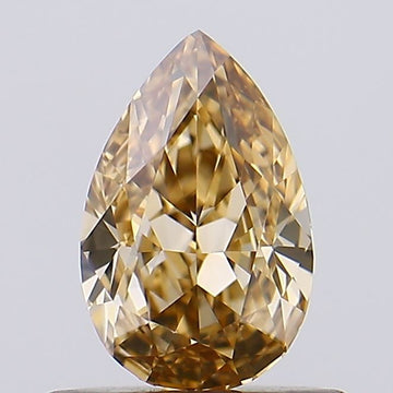 Custom 0.55 CT Pear Shape Fancy Brown Color VVS1 Clarity Lab Grown Diamond For Found Time
