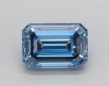 High Quality Of 0.93 CT Emerald Shape Fancy Vivid Blue Color VS2 Clarity Lab Grown Diamond For Bare Light