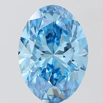 Shiny 4.00 CT Oval Shape Fancy Vivid Blue Color VS1 Clarity Moissanite Diamond For Wedding Ring