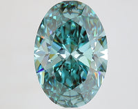 Latest 4.07 CT Oval Shape Fancy Vivid Bluish Green Color VVS2 Clarity Lab grown Diamond For Someone Ring