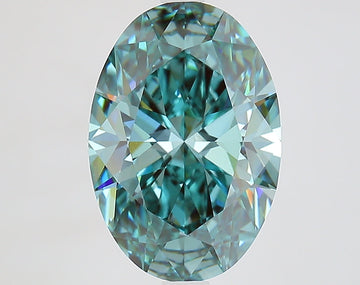 Latest 4.07 CT Oval Shape Fancy Vivid Bluish Green Color VVS2 Clarity Lab grown Diamond For Someone Ring