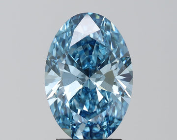 Unique Of 4.07 CT Oval Shape Fancy Vivid Blue Color VS2 Clarity Lab Grown Diamond For First Light