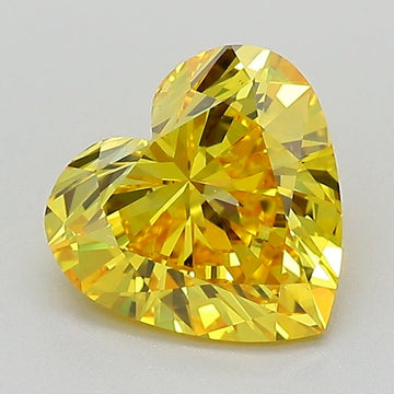 Unique Of 1.52 CT Heart Shape Fancy Vivid Yellow Color VS2 Clarity Lab Grown Diamond For Warm Dusk