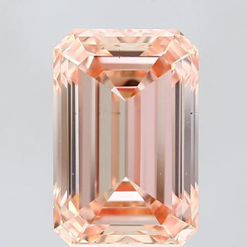 Fantastic 3.54 CT Emerald Shape Fancy Intense Pink Orange Color VS1 Clarity Moissanite Diamond For Propose Ring