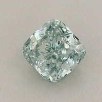 Unique 0.77 CT Cushion Shape Fancy Vivid Green Color VVS1 Clarity Lab Grown Diamond For Still Love
