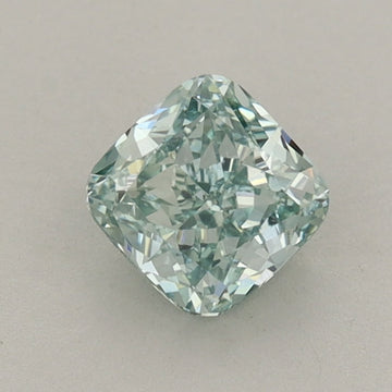 Unique 0.77 CT Cushion Shape Fancy Vivid Green Color VVS1 Clarity Lab Grown Diamond For Still Love