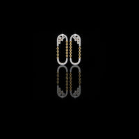 0.48 TCW Luxury Moissanite Diamond Chain Loop Earrings with Dazzling Pave and Cluster Sparkle Accents