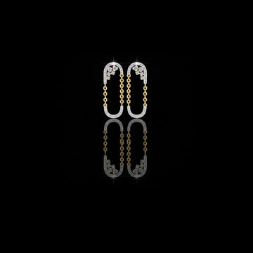 0.48 TCW Luxury Moissanite Diamond Chain Loop Earrings with Dazzling Pave and Cluster Sparkle Accents
