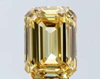 Perfect 5.07 CT Emerald Shape Fancy Intense Yellow Color VS2 Clarity Moissanite Diamond For Someone Ring