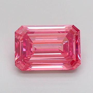 Unique Of 2.91 CT Emerald Shape Fancy Vivid Pink Color VS2 Clarity Lab Grown Diamond For Her Trace