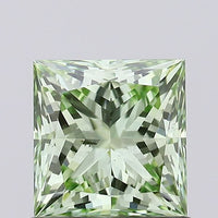 Minimalist 0.80 CT Princess Shape Fancy Vivid Green Color VS2 Clarity Lab Grown Diamond For The Drift