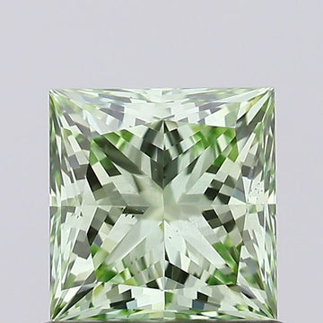 Minimalist 0.80 CT Princess Shape Fancy Vivid Green Color VS2 Clarity Lab Grown Diamond For The Drift