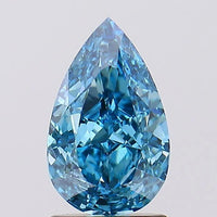 Minimalist 1.54 CT Pear Shape Fancy Vivid Blue Color VS1 Clarity Moissanite Diamond For Kind Hours